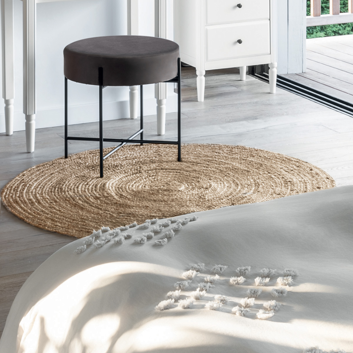 Tapete Rond Em Juta 120cm