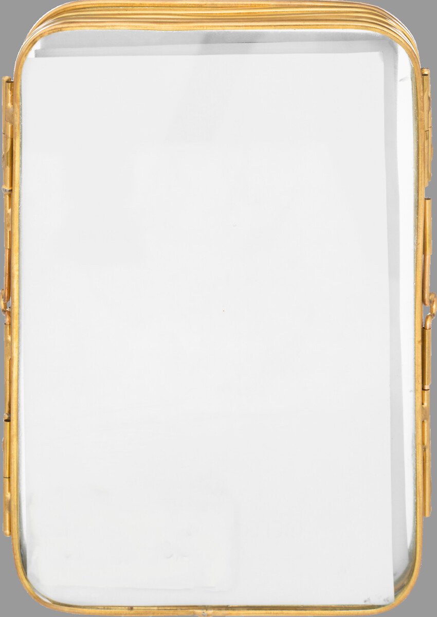 Multimoldura Para 3 Fotografias 10x15cm Metal Dourado