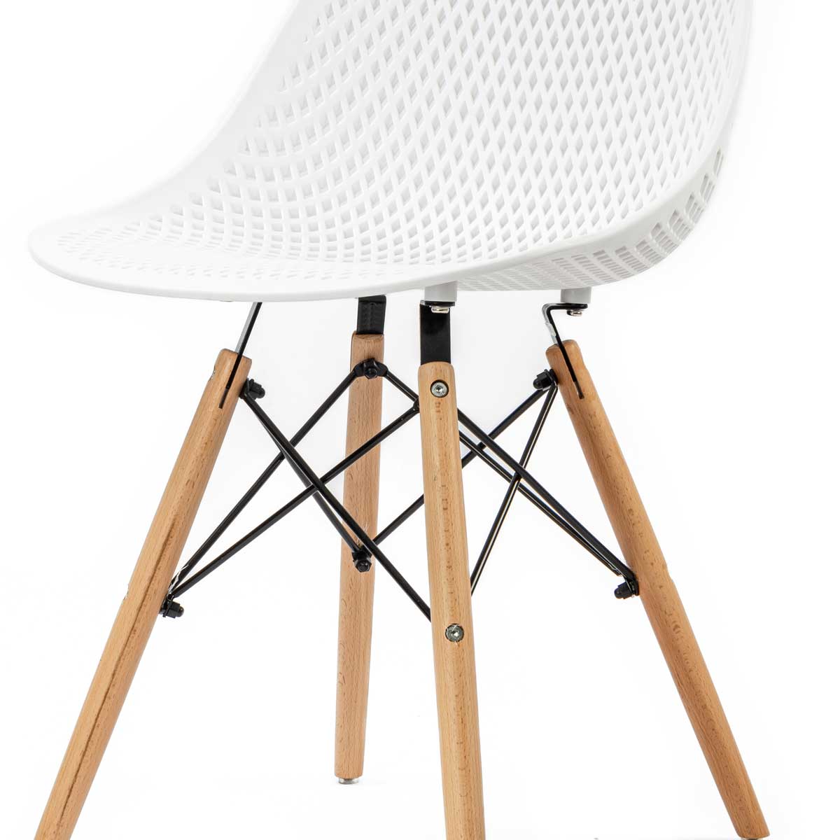 Silla Mezy Blanca Con Patas De Madera