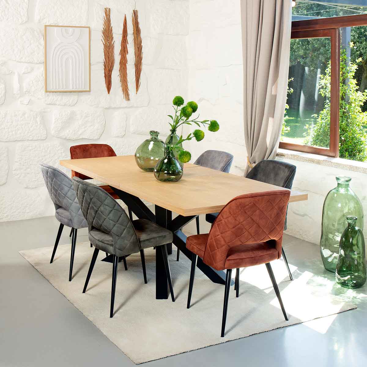 Silla KAI de terciopelo &aacute;mbar