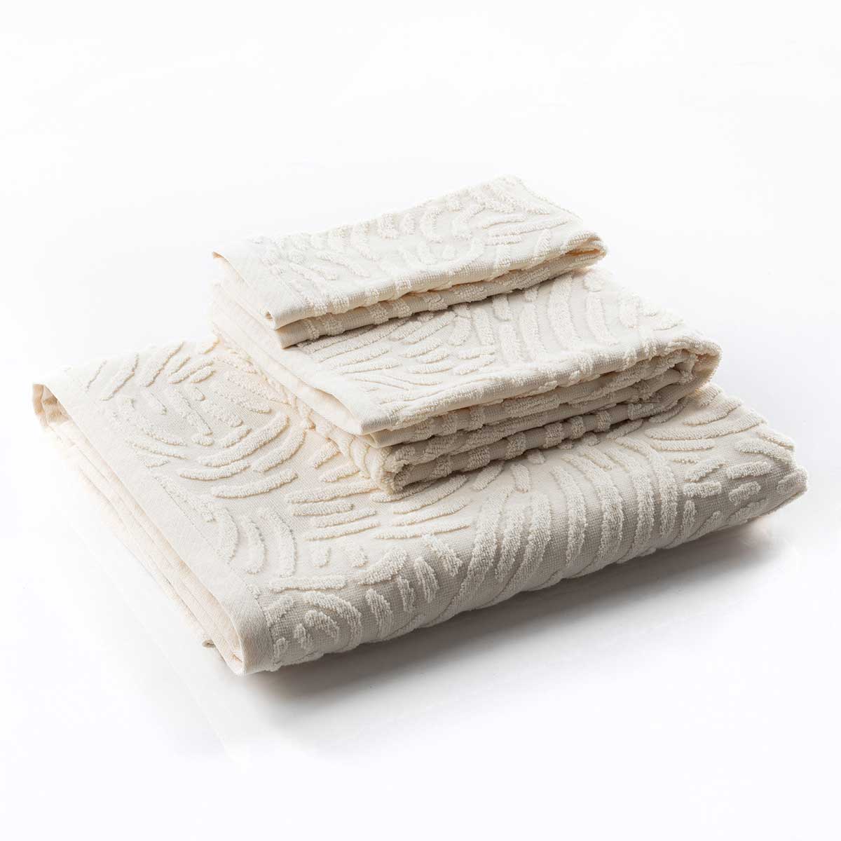 Toalla De Mano Pure Beige De Algodón 580x100cm