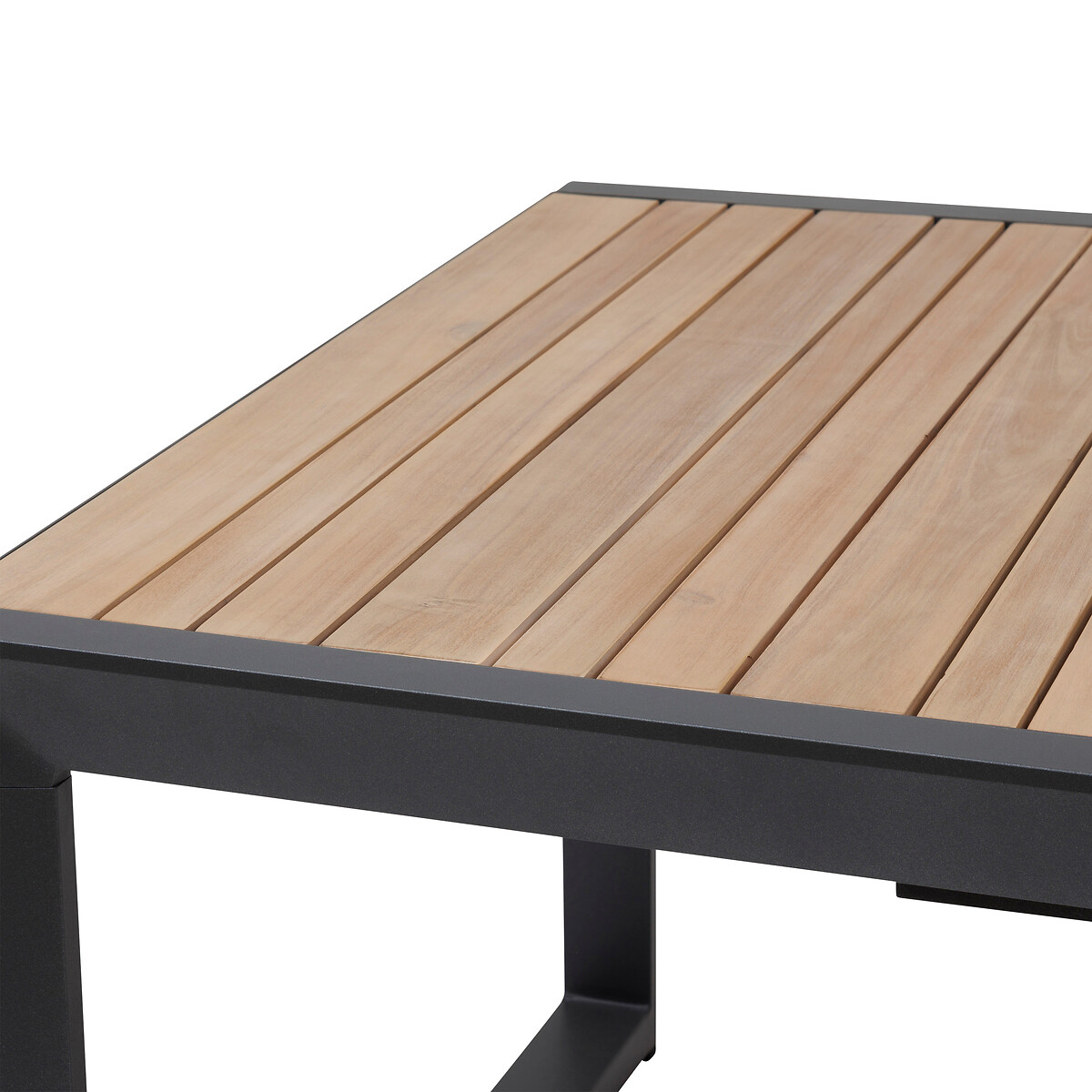 Mesa Extensível Corvo Em Alumínio E Madeira Acácia 220-340cm