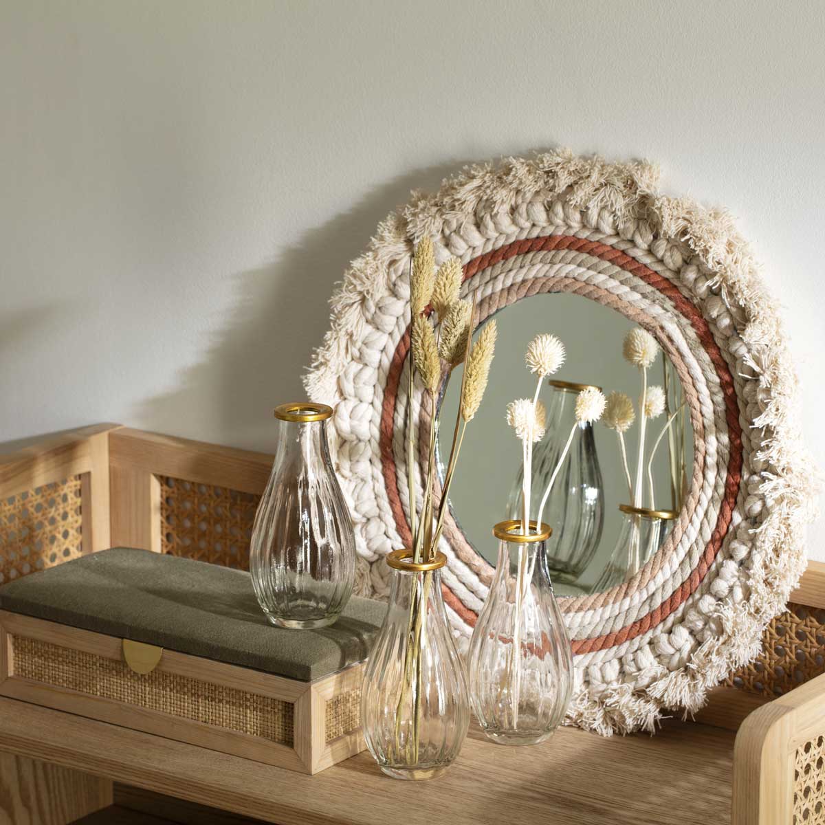 Set 3 jarrones de vidrio WONDER 14cm