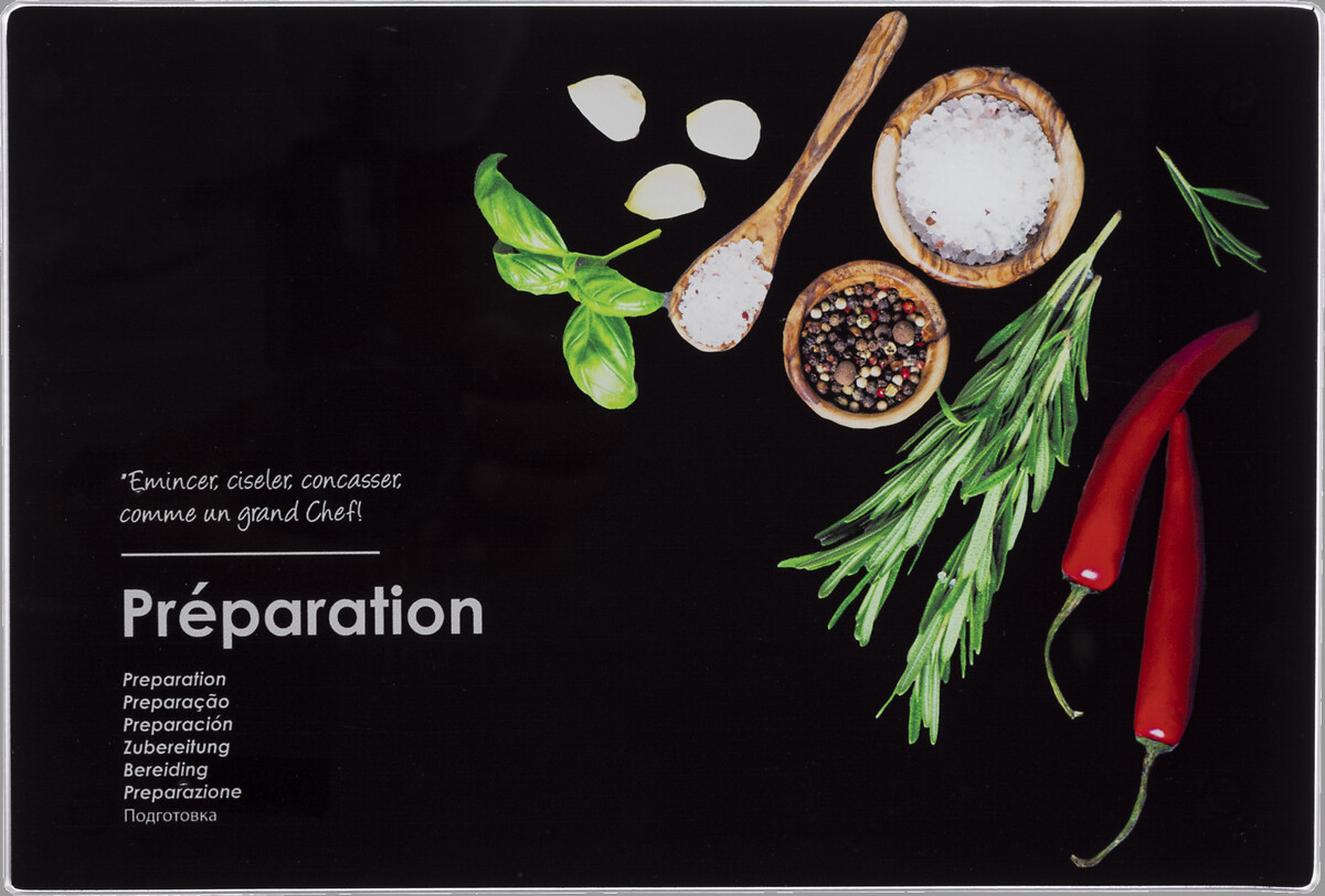 Tabla De Cocina Vidrio Negro 30x20Cm 