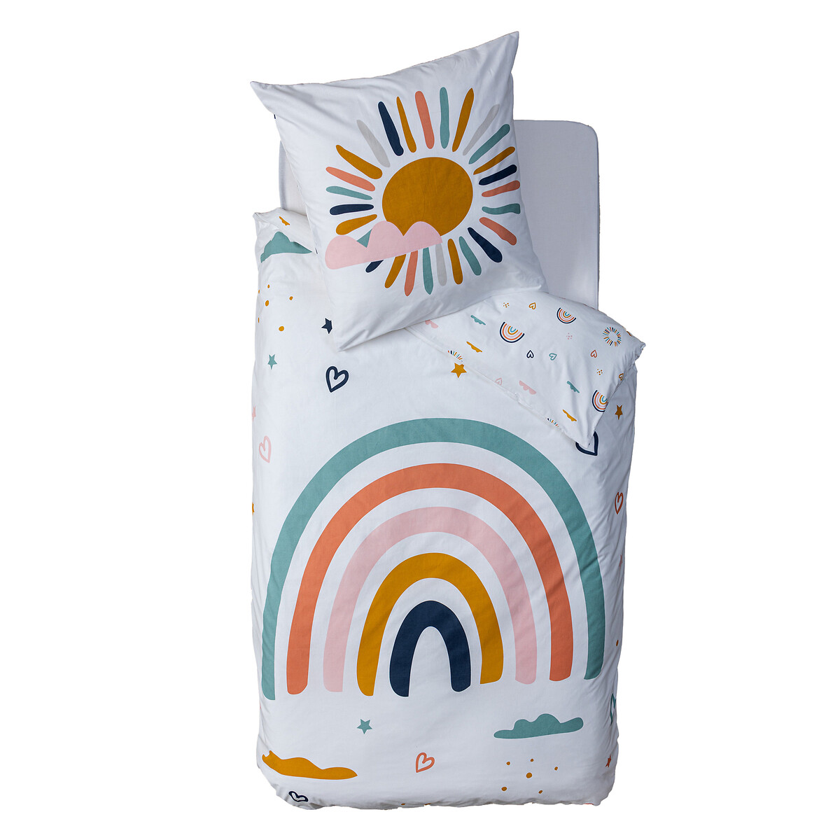 Juego Funda Nórdica Y De Cojín Arco Iris 140x200cm