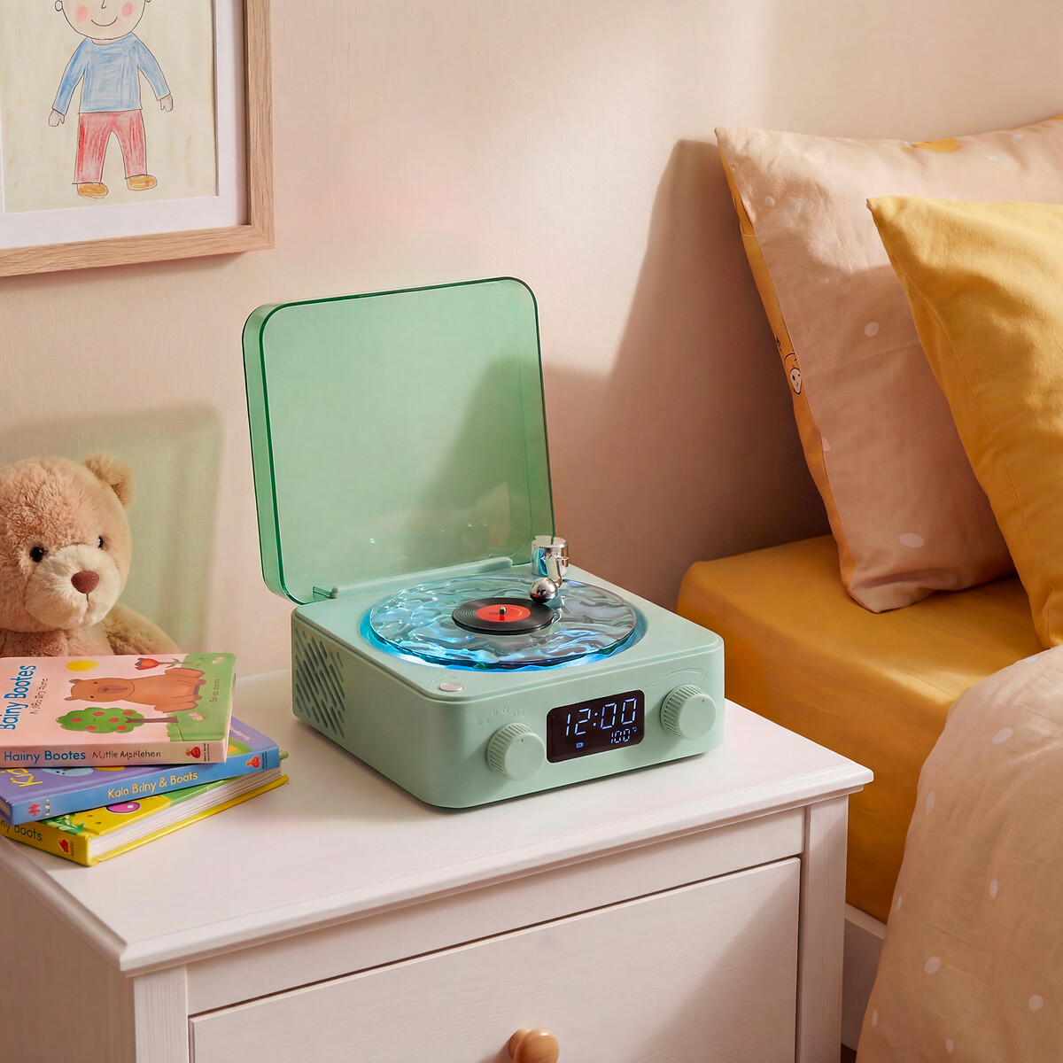 Despertador con altavoz y proyector
