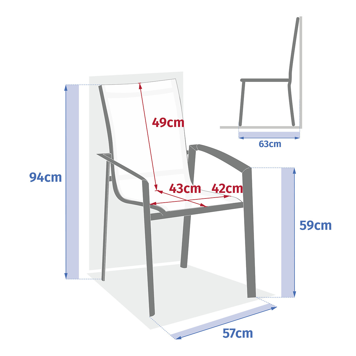Silla con brazos AXANT poivre/graphite