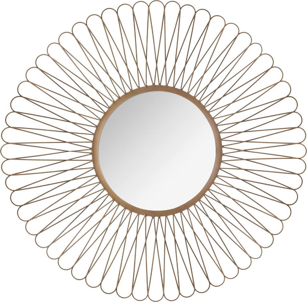 Espelho Decorativo Sol Castanho Em Metal