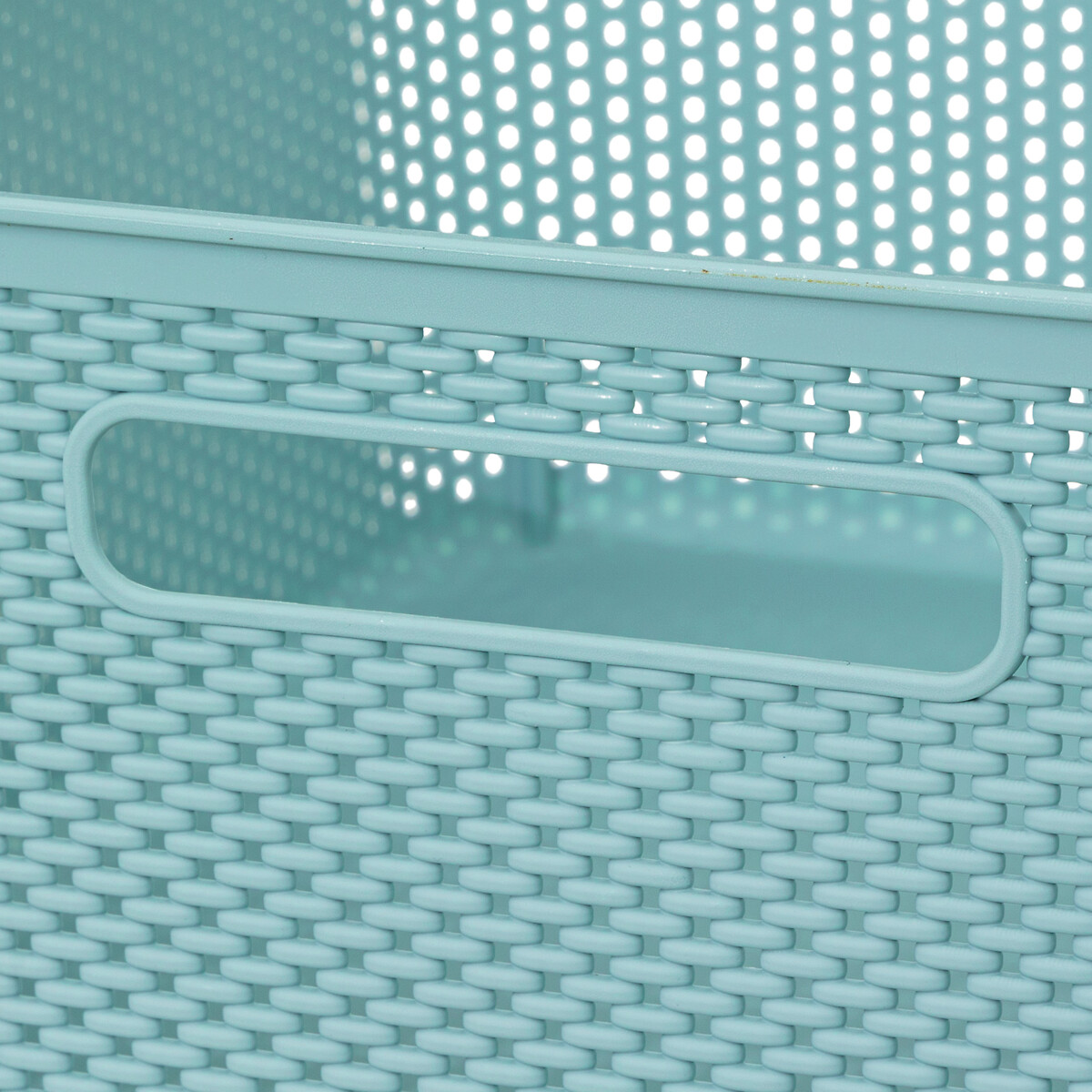 Cesto De Almacenaje De Crochet Azul 11L