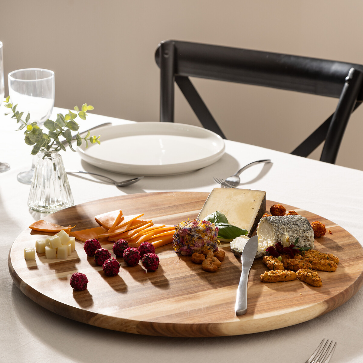 Plato De Tartas Marr&oacute;n De Madera 50cm