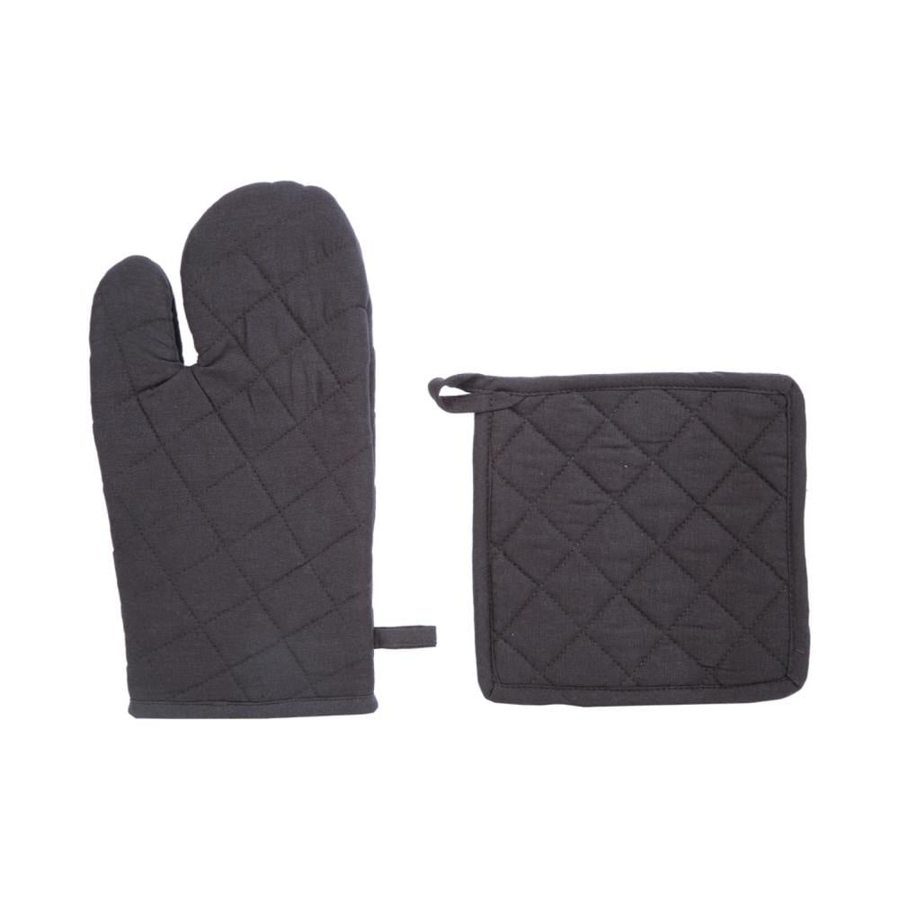 Juego Manopla+Agarrador Gris Oscuro