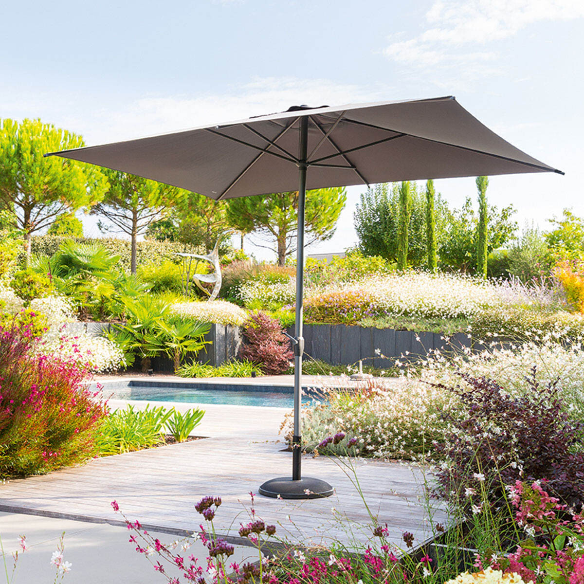 Parasol LOOMPA gris ardosia 2x3m