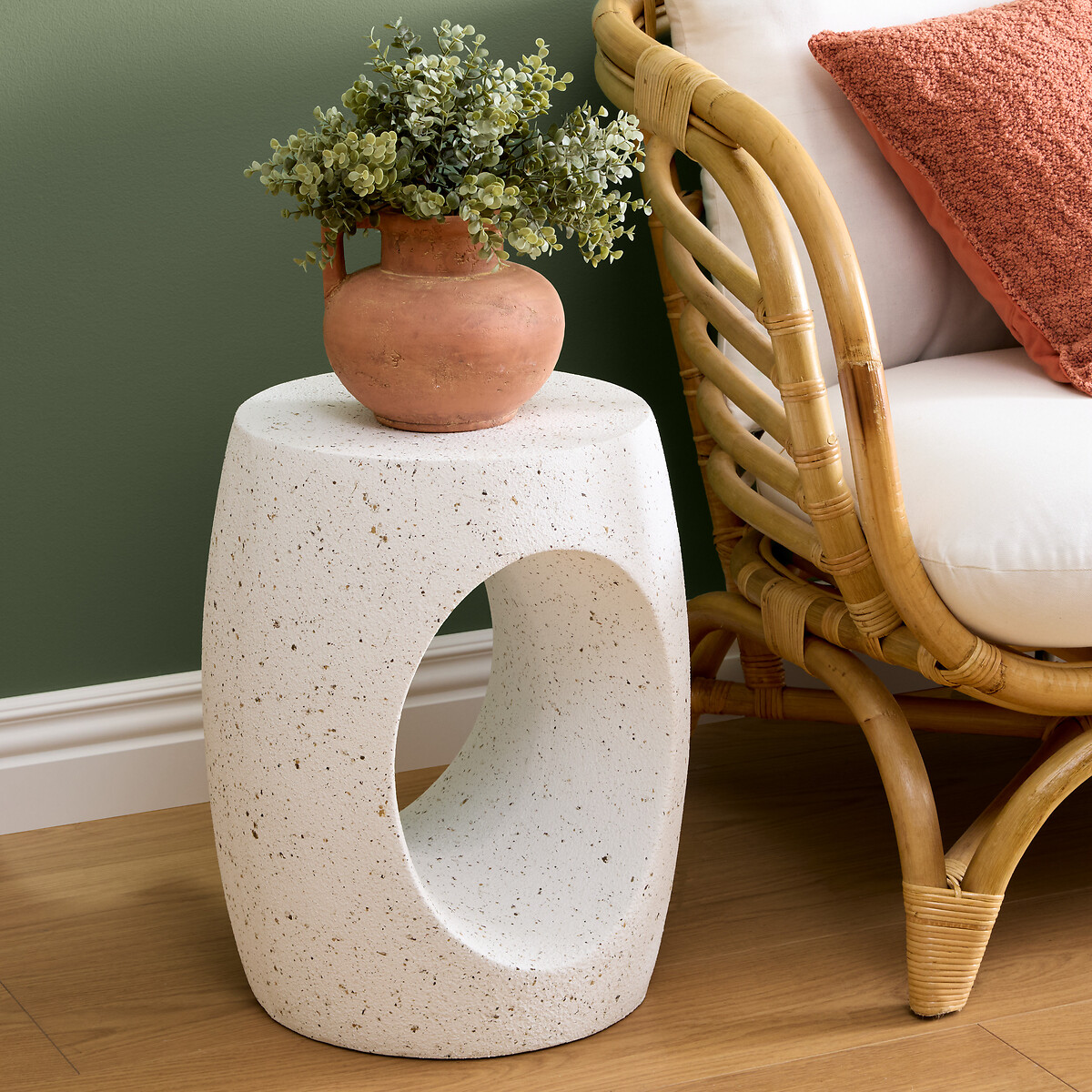 Mesa auxiliar NARLON blanca D38x47cm