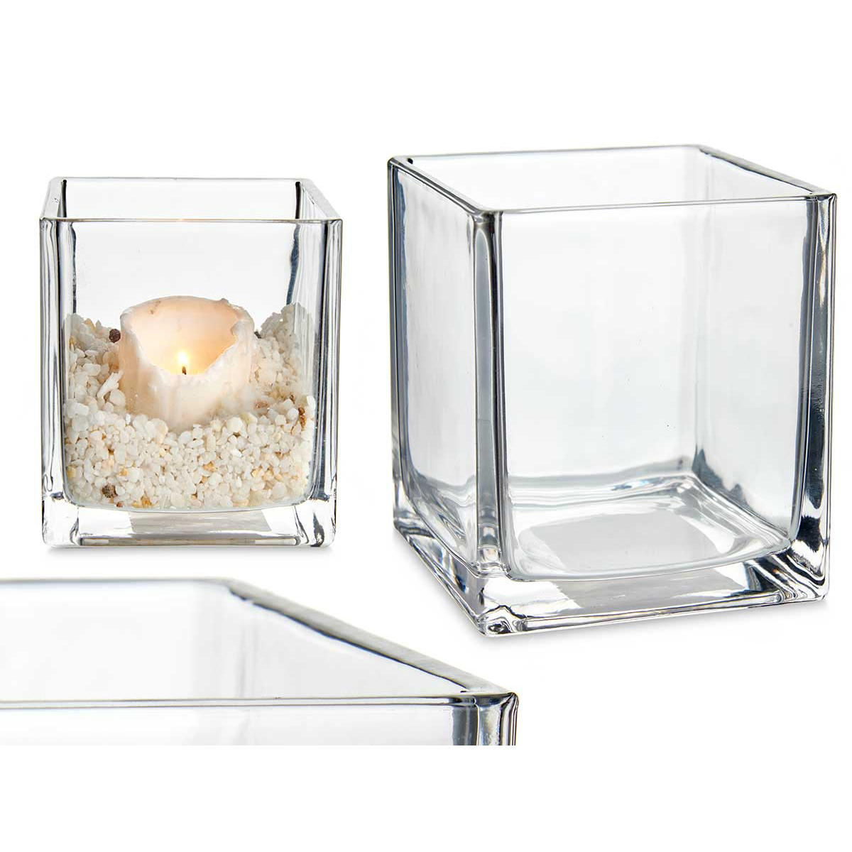 Portavelas Cuadrado 12x12x12Cm