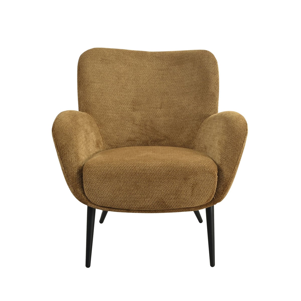 Butaca BIRKA de tela ocre