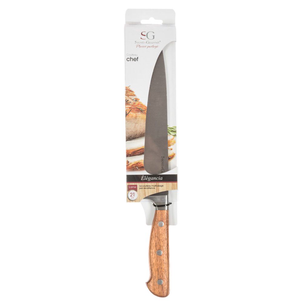 Cuchillo Chef Elegancia Con Mango Madera