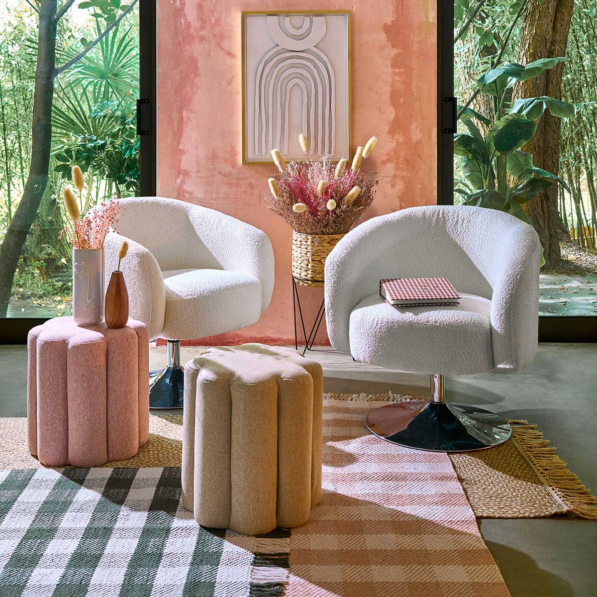 Sillón EDITH bouclé blanco