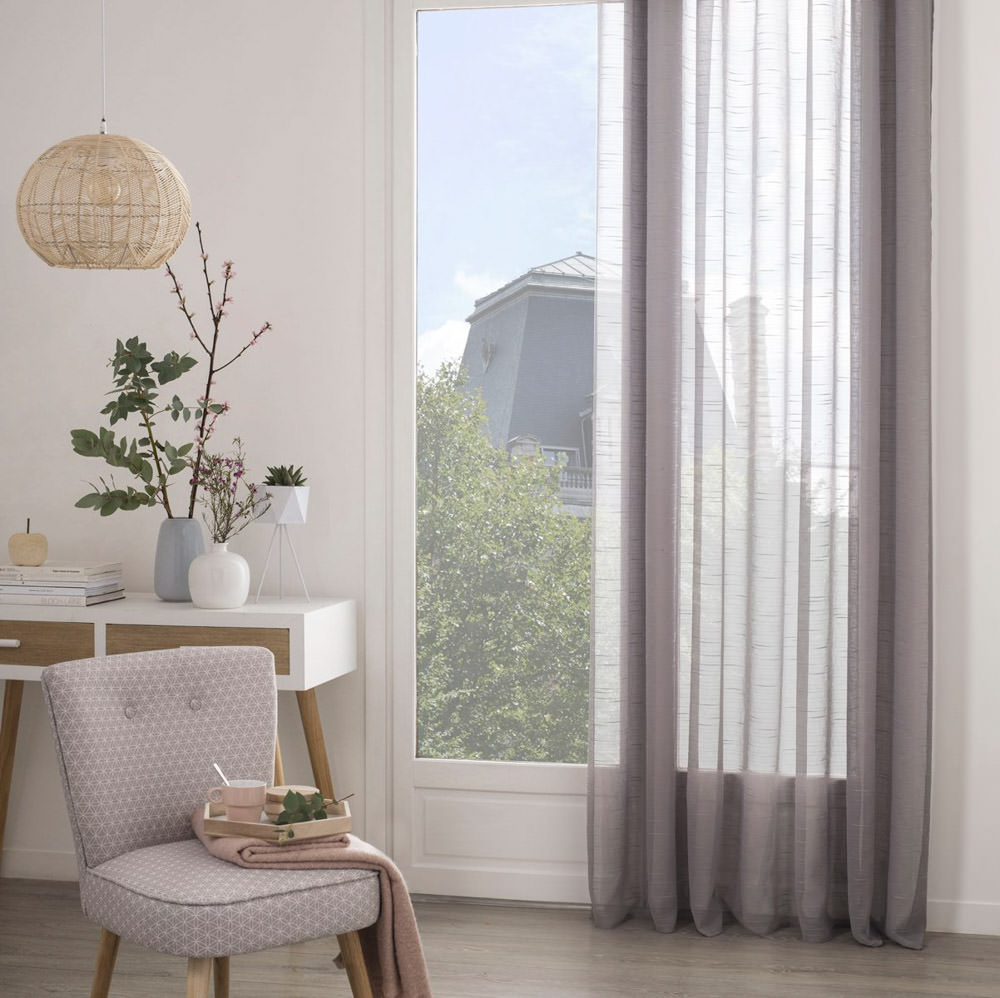 Cortina Sam Organza Gris 140x240Cm