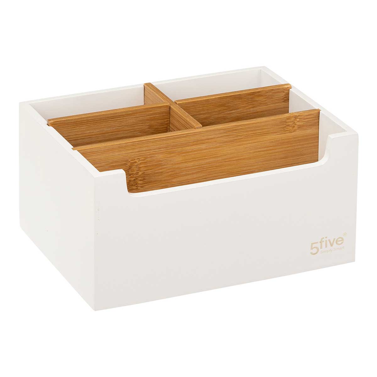 Organizador Ba&ntilde;o Natureo Blanco De Bamb&uacute;
