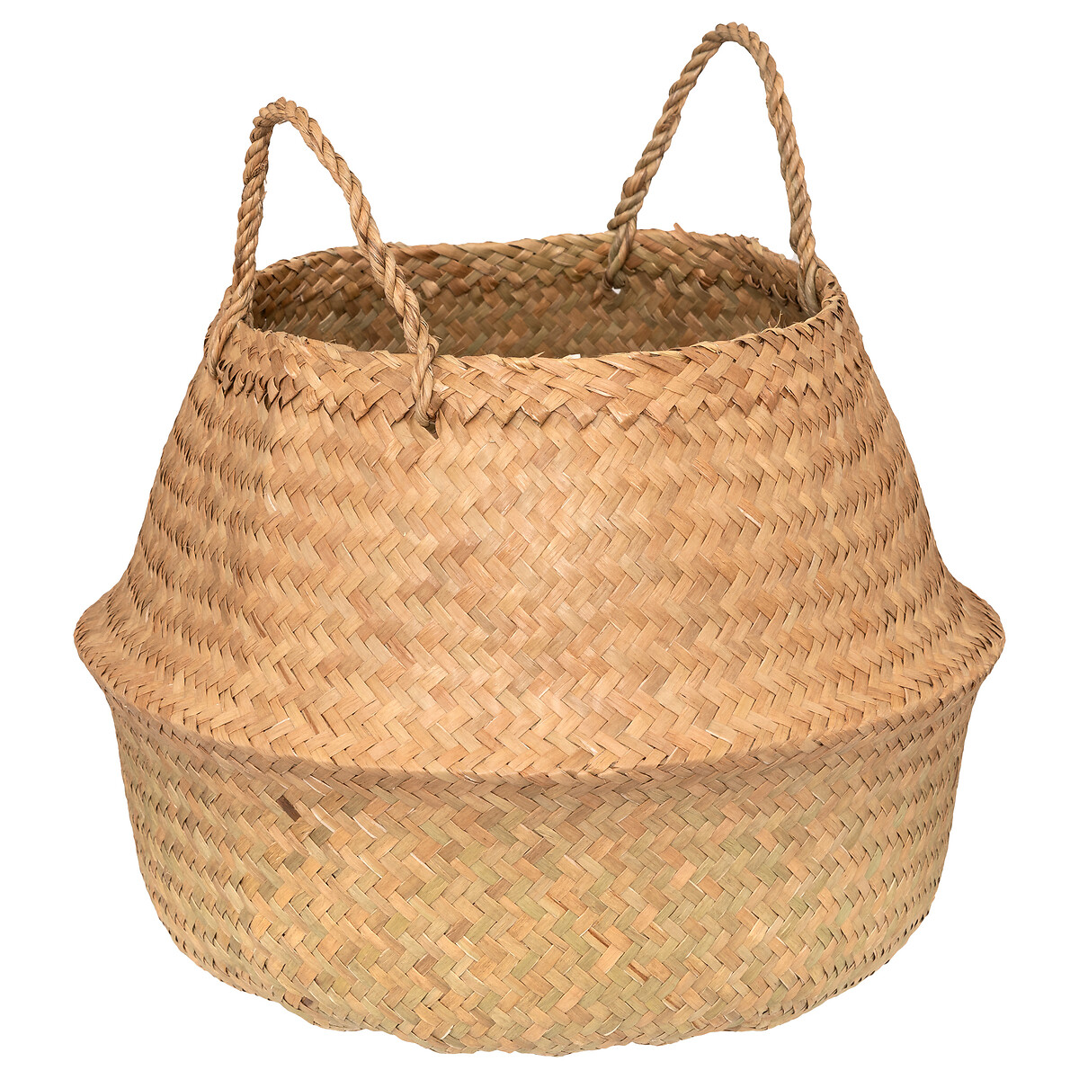 Cesta Seagrass Con Asas Natural 40x40Cm