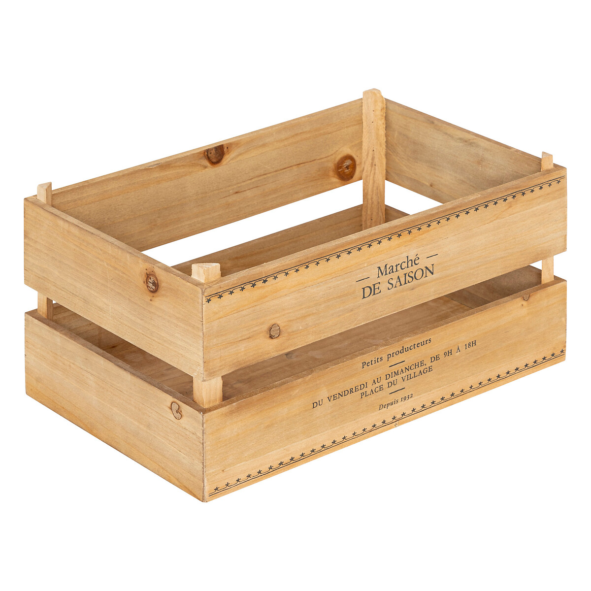 Cesta Lit Beige De Madera 19x30cm