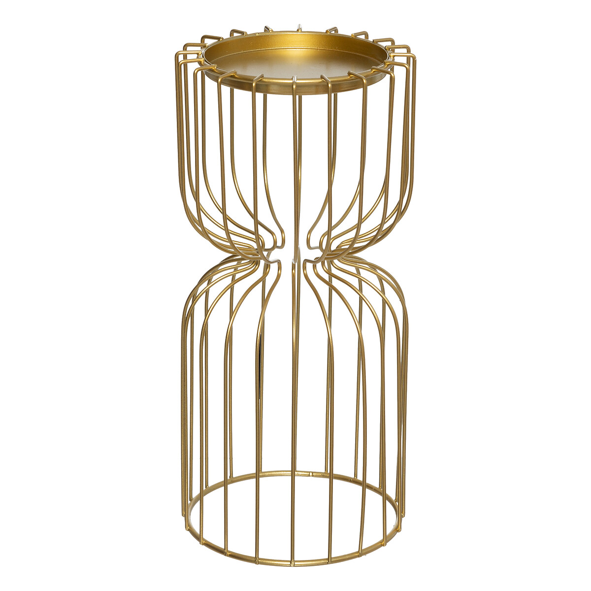 Portavelas de metal dorado 26cm