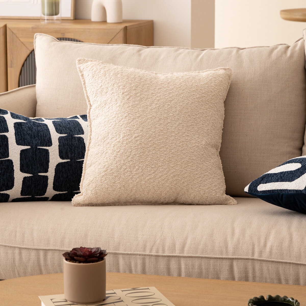 Cojín Bouclette Marfil 45x45cm