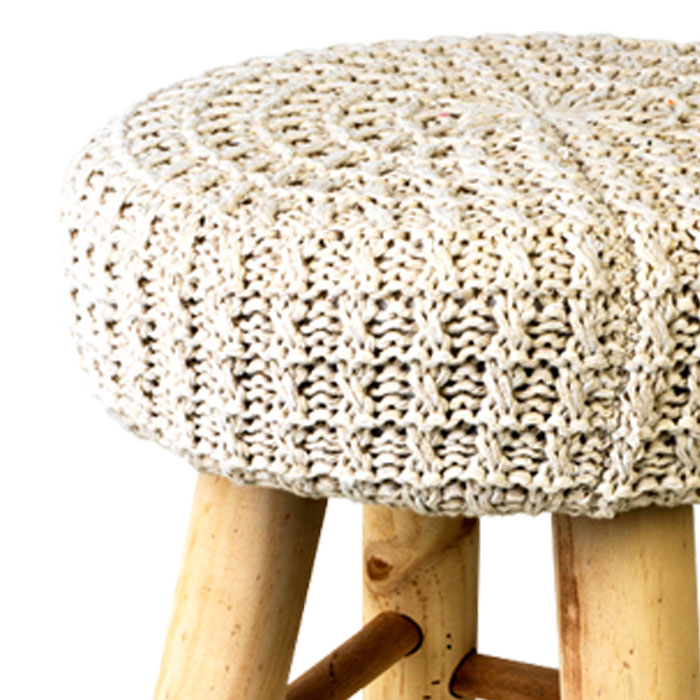 Taburete Suzette Pino Beige 32x32x43Cm