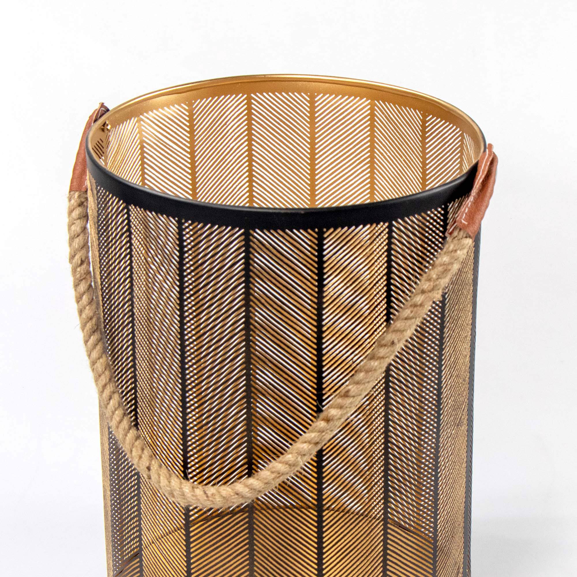 Lanterna De Juta Com Pega 35x25cm