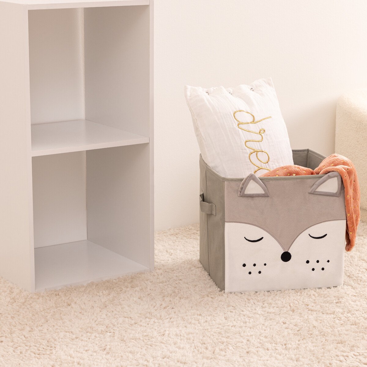 Cubo De Arruma&ccedil;&atilde;o Raposa Cinza 29cm