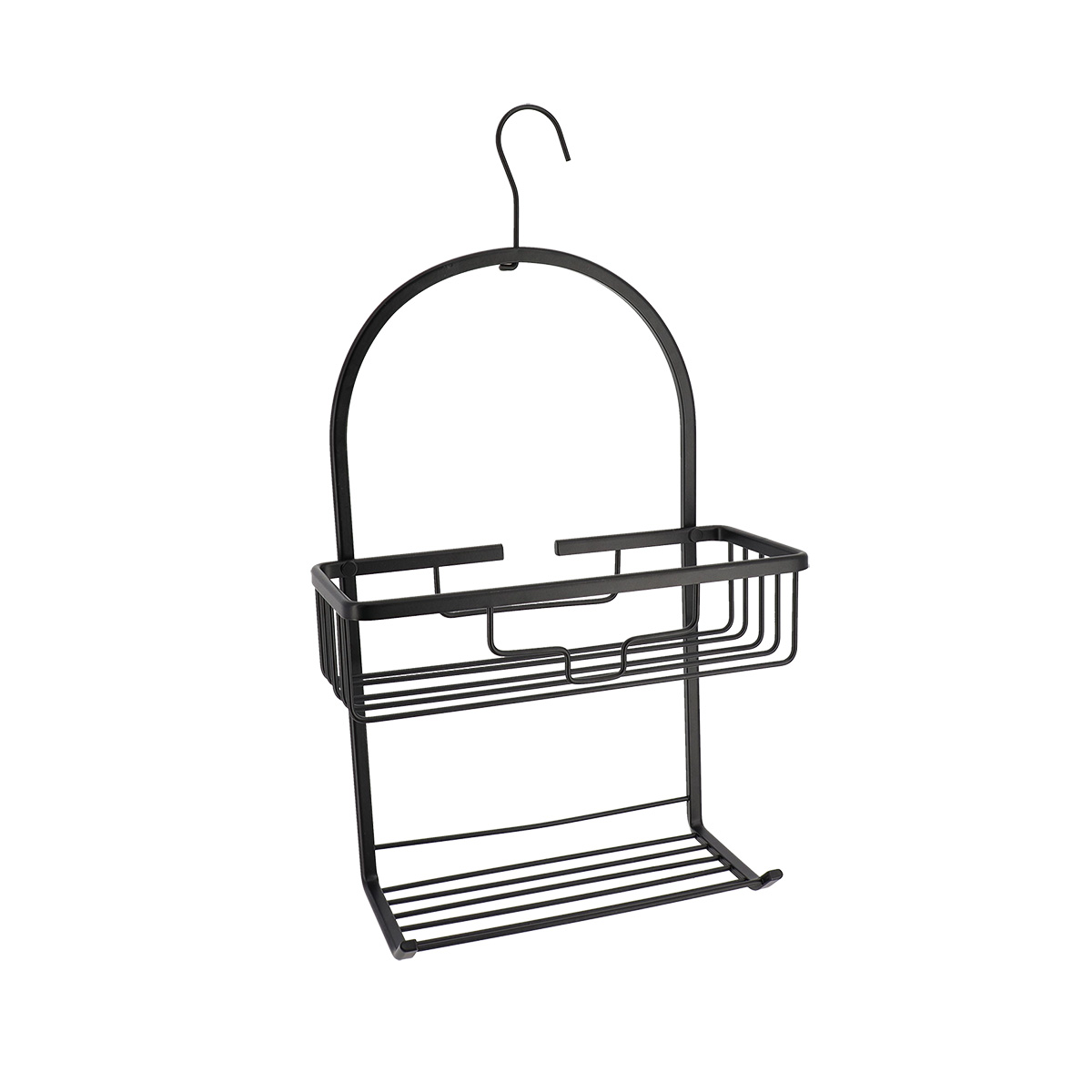 Soporte De Ducha Negro Con Gancho
