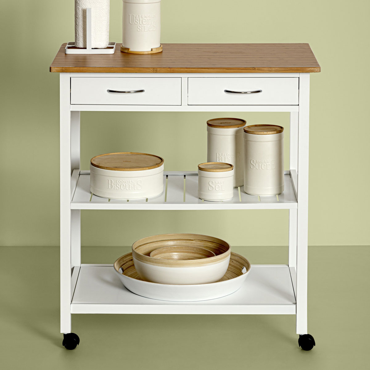 Ensaladera De Bambú Modern Blanca 20Cm