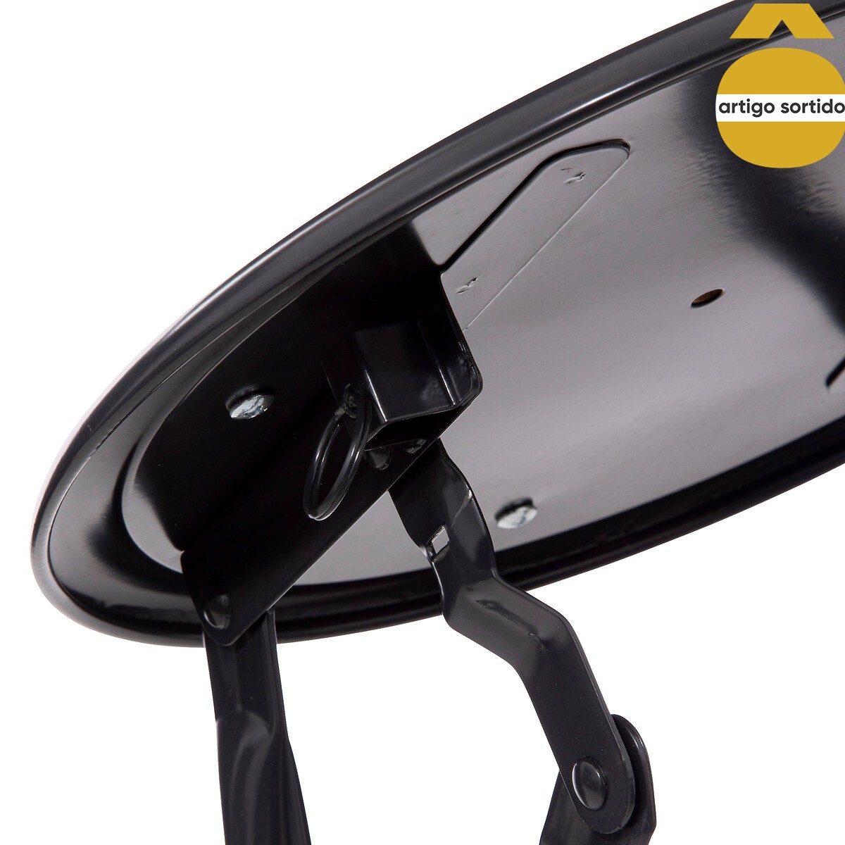 Taburete plegable gris de metal