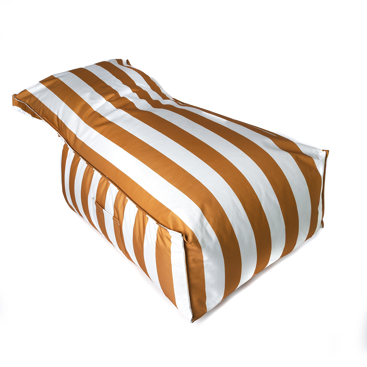 Puf sofa impermeable rayas blancas y amarillas