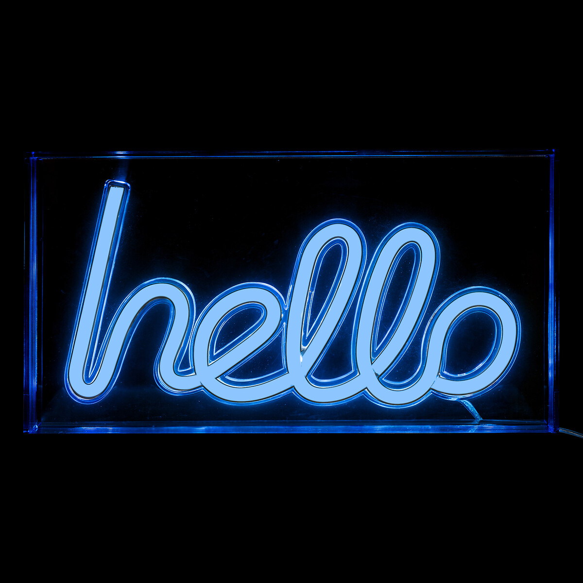 Decoración mural led neon hello