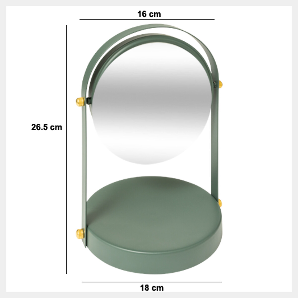 Espejo de wc giratorio DUO verde