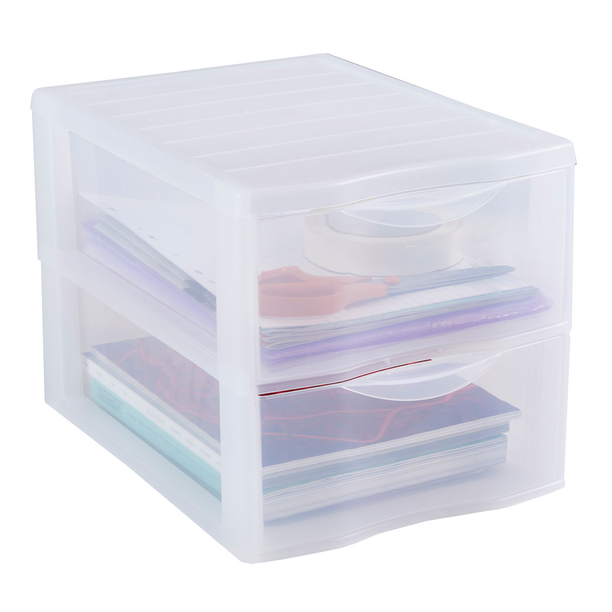 Organizador C/2 Cajones A4 Pl&aacute;stico 