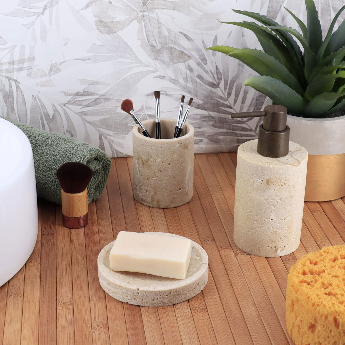 Vaso De Lavabo Efecto M&aacute;rmol Beige