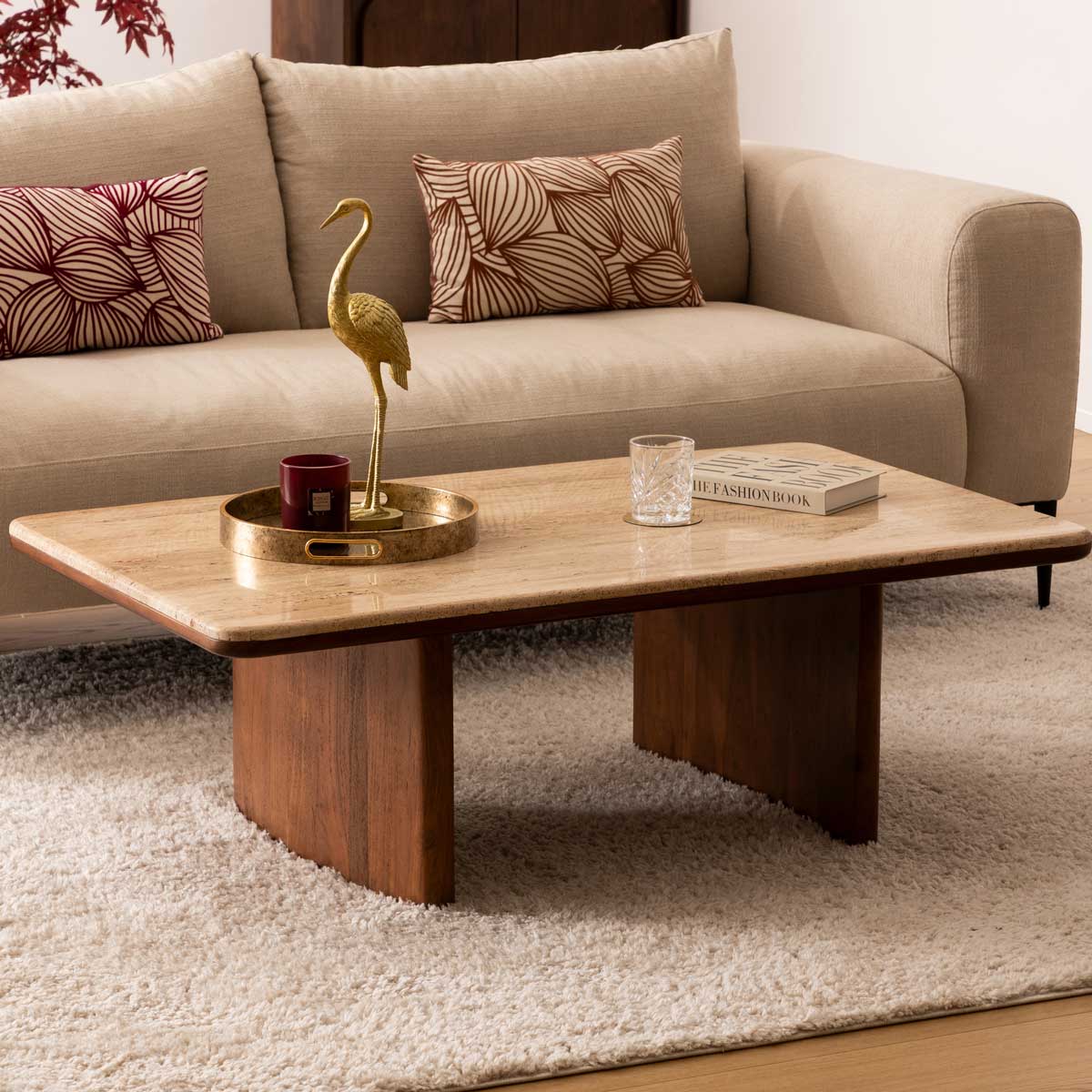 Figura Garza De Resina Dorada 41cm