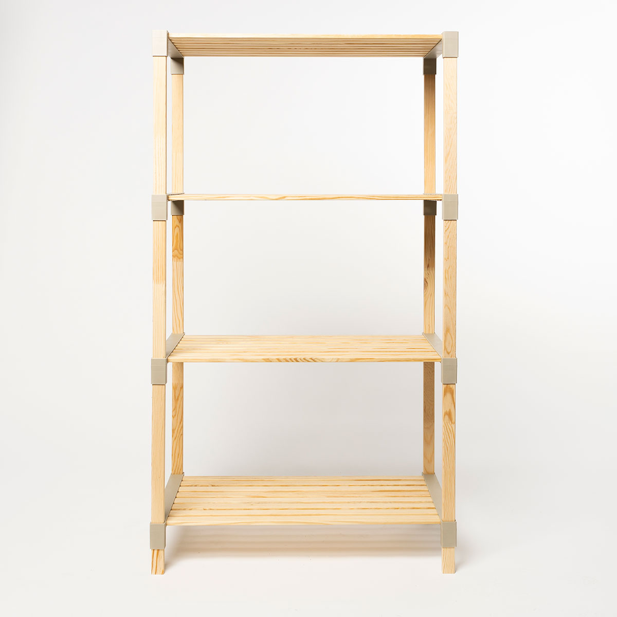 Estantería multifuncional beige de madera 