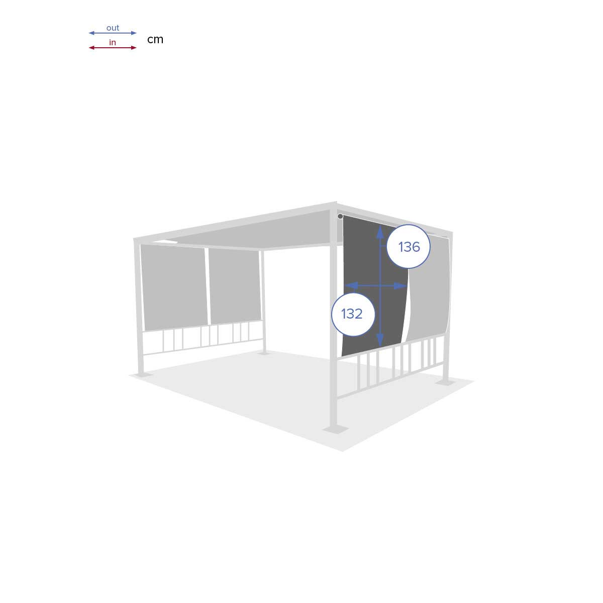 Conjunto De 4 Cortinas Para Pérgula Moai Ardósia 3x4M