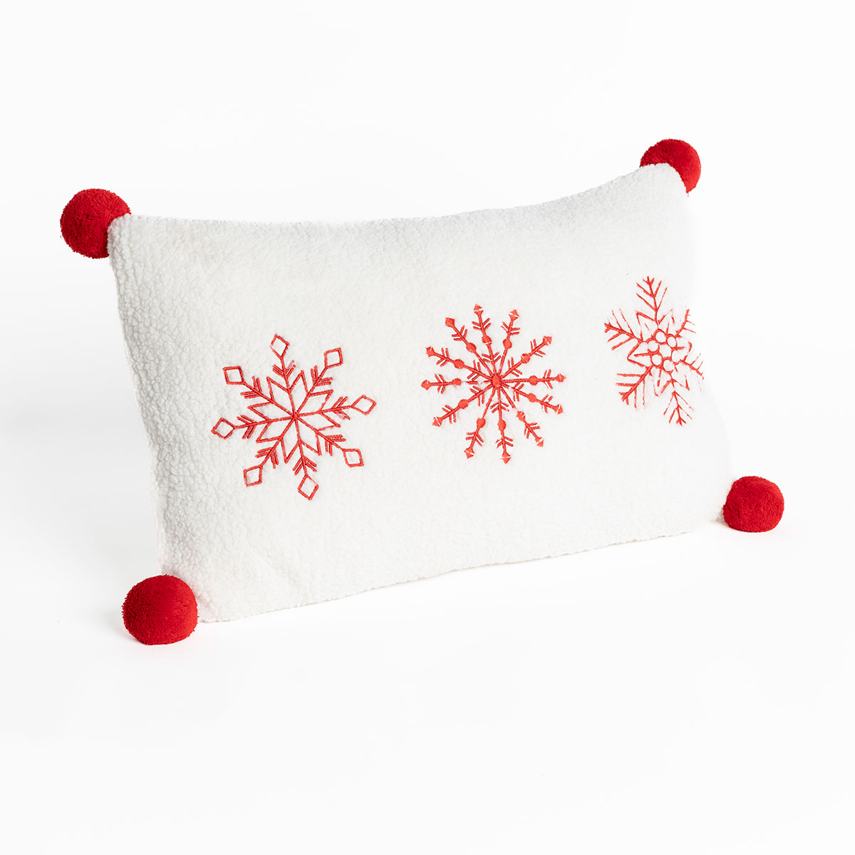 Almohada copos de nieve sherpa 30x50cm