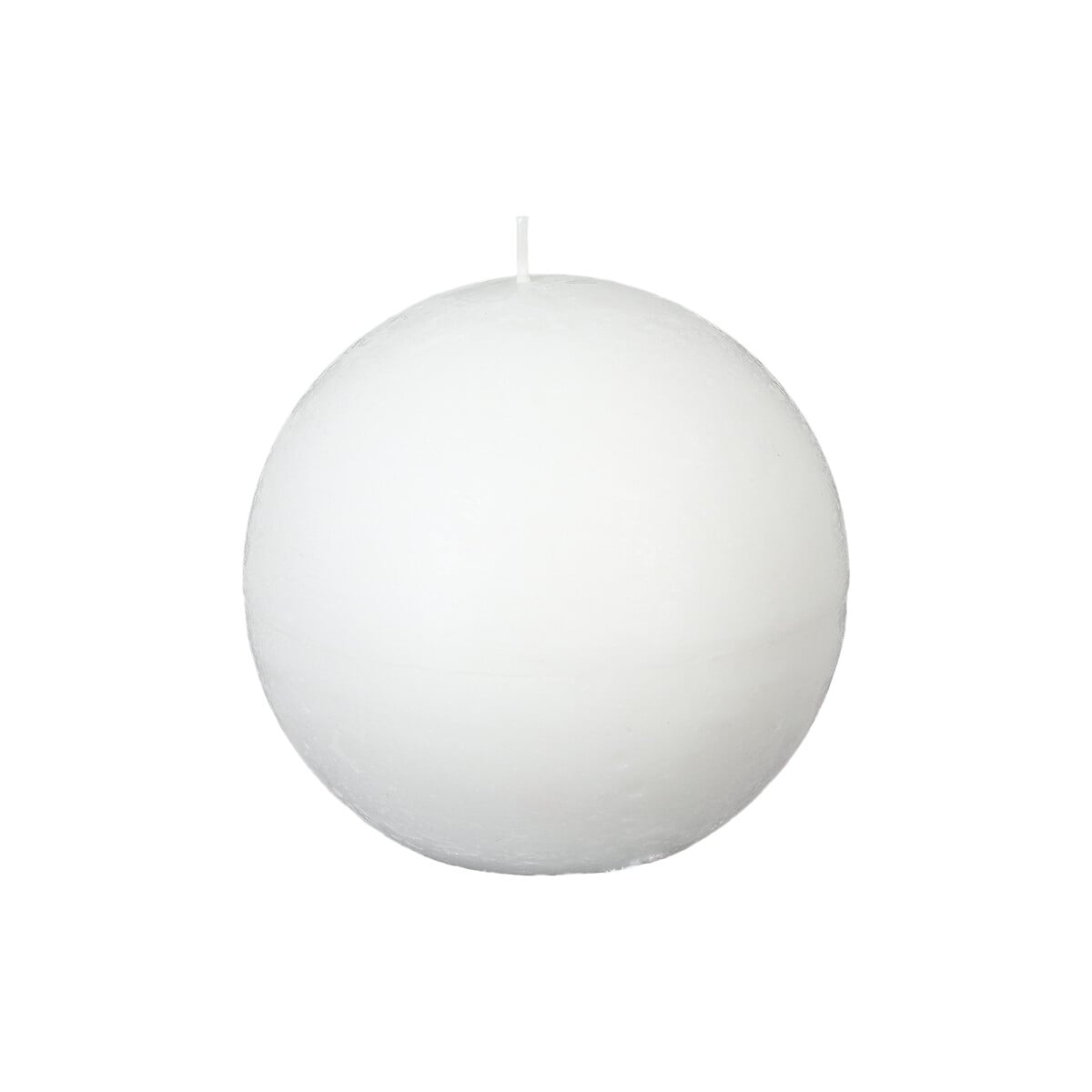 Vela Bola R&uacute;stica Branca 10cm