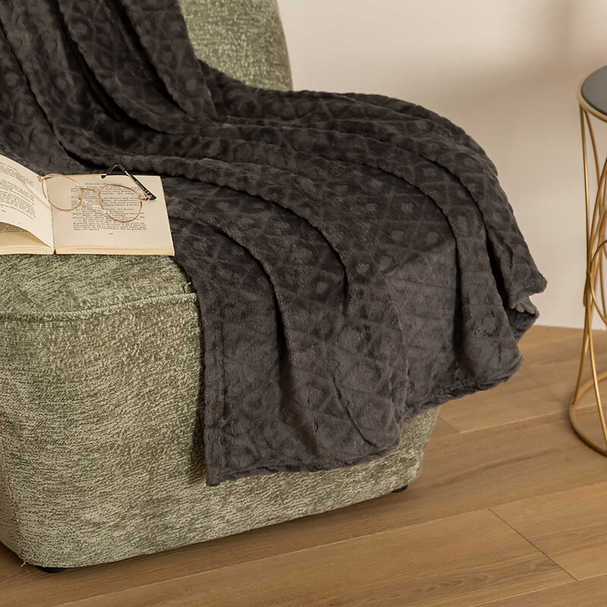 Manta Rombos 3D Gris 125x150Cm