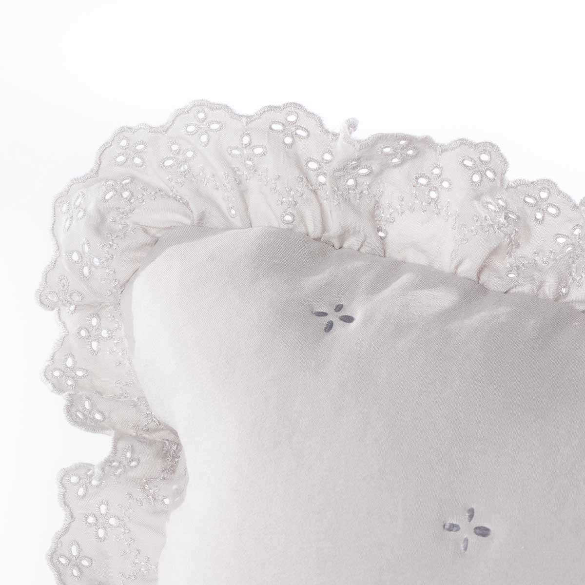 Cojín AMALFI gris con encaje 45x60cm