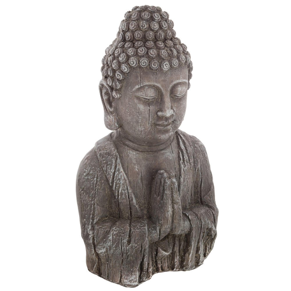 Estatua Buda Efecto Madera 28x20x49Cm