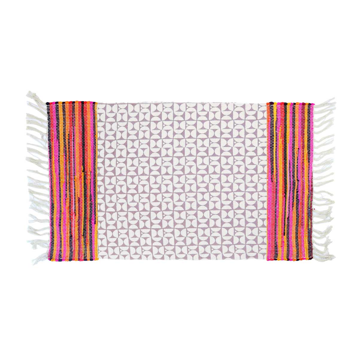 Alfombra CRETA rosa con flecos 120x160cm