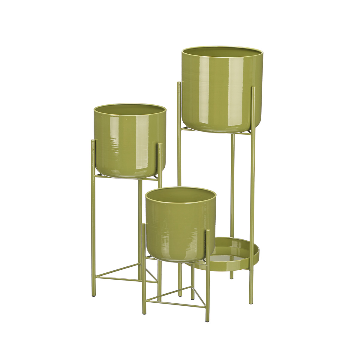 Maceta verde de metal 17x45cm