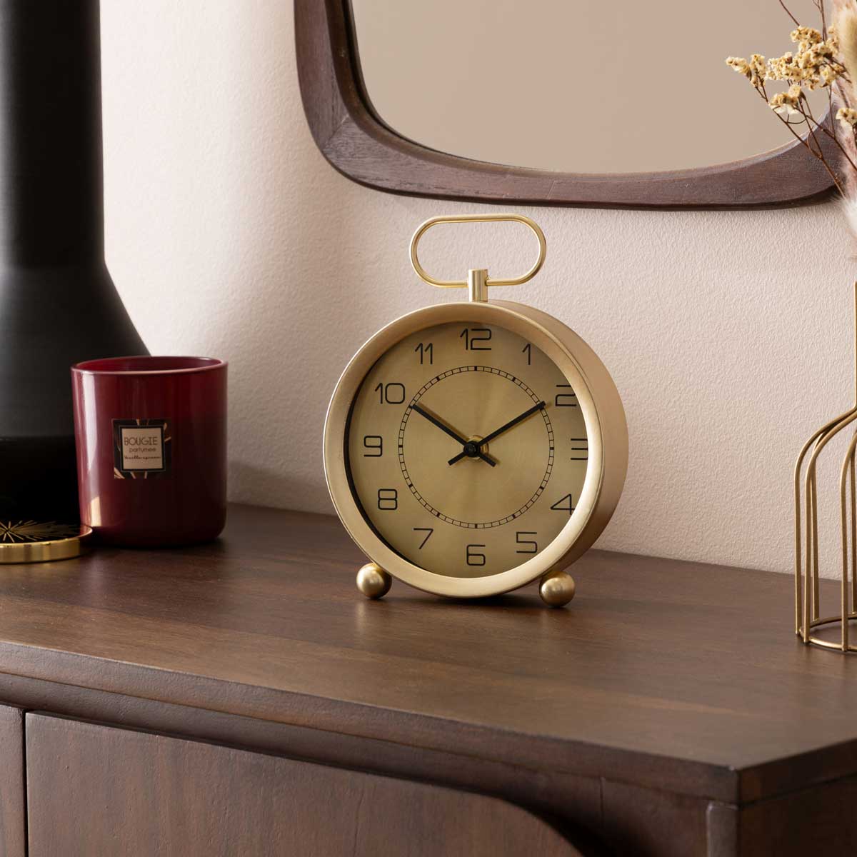 Reloj De Mesa De Metal Dorado Irina