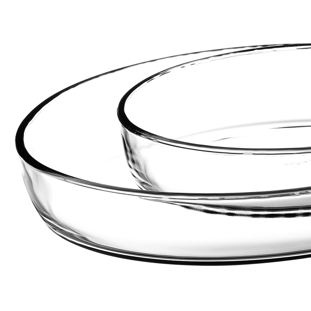 Juego 2 Fuentes Borcam De Vidrio 